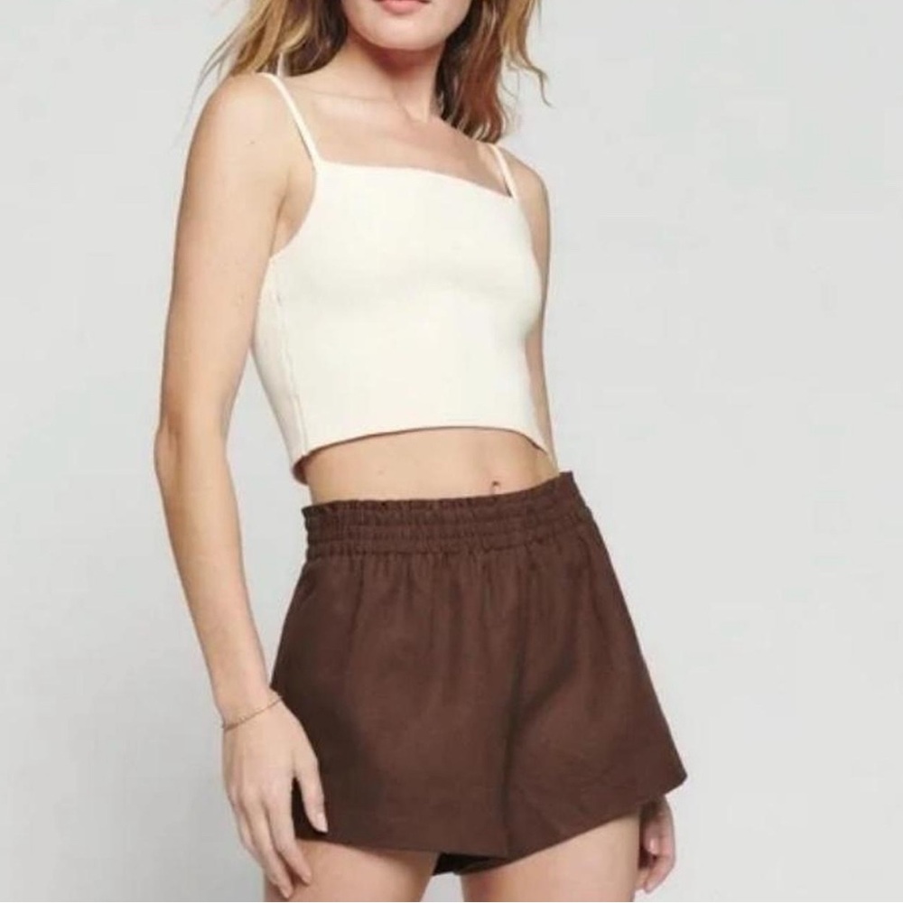 Reformation Brown Linen Shorts - Size XS